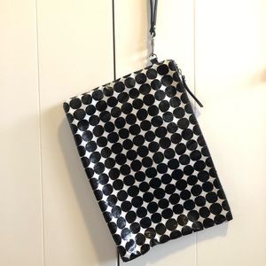 Banana Republic x Marimekko black/white polka dot clutch. 12x8.5
